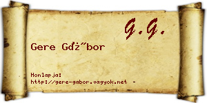 Gere Gábor névjegykártya