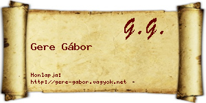 Gere Gábor névjegykártya
