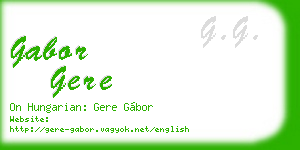 gabor gere business card